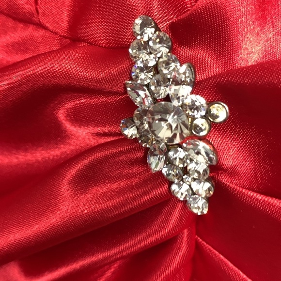 Gunne Sax by Jessica McClintock Vintage formal red dress w bling bubble hem - Picture 5 of 6